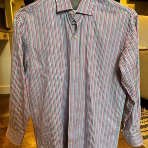 Boys Striped Thomas Dean Button Down Dress Shirt